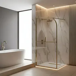Душова стінка Rea Sky 120x200 см brushed gold KPL-K4331 - мініатюра 2