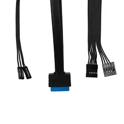Корпус 2E Credo Slim V90B-400 з БП 2E ATX400 1xUSB3.0 1х USB 2.0 1xUSB Type-C 2x90мм VGA 390мм mATX чорний - мініатюра 7