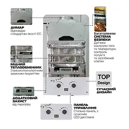 Газова колонка Mixxus GWH-0610 Basic Glass димохідна 10 л/хв (панель зі скла з малюнком) WH0027 - мініатюра 2