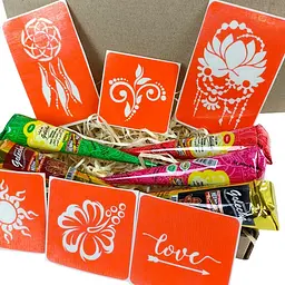 Набір кольорової хни з трафаретами для біо-тату №1 Fresh Tattoo color-henna-set-01 - мініатюра 3