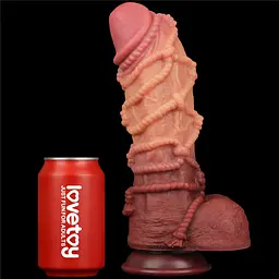 Фалоімітатор Dual-Layered Silicone Nature Cock 10.5'' 27 см коричневий - мініатюра 10