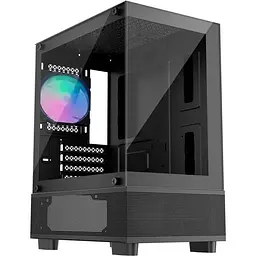 Корпус 1stPlayer Mi2-A-BK-2F7R-1F7, чорний, без БЖ, Mini Tower, Micro ATX / Mini ITX, 1xUSB 3.0 / 1xUSB 2.0, макс. CPU - 165 мм /