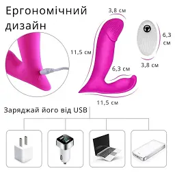 Вібратор для точки G і клітора I’MCUM DualWave Pro з дистанційним керуванням і режимом поштовхів Лавандовий (IM-KCD011) - мініатюра 6