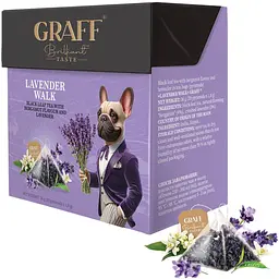 Чай чорний Graff Lavender walk у пірамідках з ароматом бергамоту та лаванди 36 г (20 шт. х 1.8 г)  - мініатюра 2
