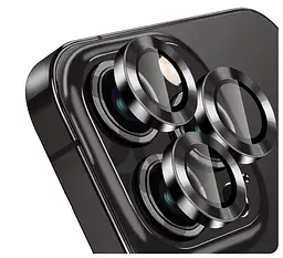 Захисне скло на камеру DK для Apple iPhone 16 Pro Max Lens Metal Ring Eagle Eye 018409 black - мініатюра 4