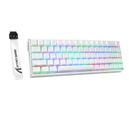 Ігрова дротова магнітна клавіатура Attack Shark X65 HE / Magnetic Switch / 8К / RGB / 65% / White Lines - мініатюра 2