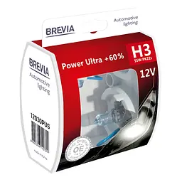 Галогенова лампа Brevia H3 12V 55W PK22s Power Ultra +60% S2(12030PUS)