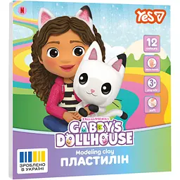 Пластилін Yes Gabby Dollhouse 12 кольорів 240 г (540729)