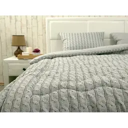 Ковдра зимова силіконова Руно Grey Braid 140х205 см сіра - мініатюра 7