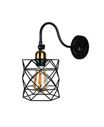 Настінний світильник Levistella 756WPR105F3-1 BK+BRONZE, E27, 60W, чорний + бронза, стиль лофт