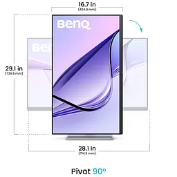 Монітор TFT 31.5" BenQ MA320U, IPS, 4K, 2хHDMI, USB-C, HAS, Pivot, кол., сріблясто-сірий (9H.LMXLB.QBE) - мініатюра 6