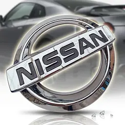 Емблема Nissan габарити 123х104 мм Хром Пластик На скотчі (OEM: 90890BR12A, 848904CL0A) - мініатюра 4
