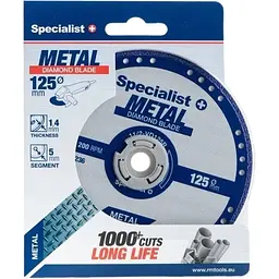Диск алмазний Specialist+ Metal по металу 125x1.4x22 мм (11/2-VD125R)