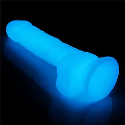 Неоновий фалоімітатор LoveToy Lumino Play 18 см синій - мініатюра 2