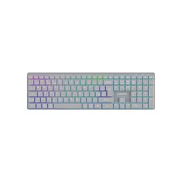 Клавіатура Canyon HKB-W11 Slim Dual Mode Wireless/Bluetooth RGB UA Grey (CNS-HBTK11G) - мініатюра 1