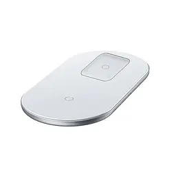 Зарядний бездротовий пристрій Baseus WXJK-C02 Simple 2in1 Wireless Charger Pro Edition Білий - мініатюра 2
