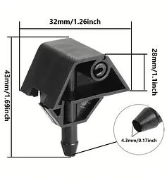 Форсунка омивача скла для Nissan Qashqai 2007-2014 28932JD000 1 шт (E96) - мініатюра 2