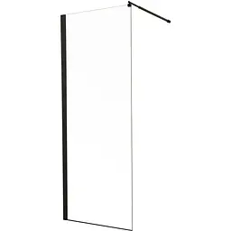 Душова перегородка Mixxus Premium Flat SP02-90x200-TR Black Walk-In прозоре скло 8 мм MI6855, прозоре, чорний матовий