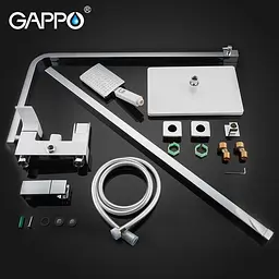 Душова система Gappo G2407-30, білий/хром, Хром - мініатюра 6