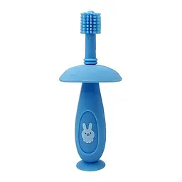 Силіконова зубна щітка Mumlove MegaZayka MGZ-0716(Blue) з обмежувачем