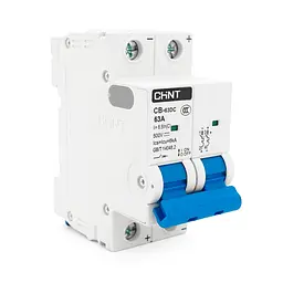Автоматичний вимикач постійного струму CHNT CB-63DC 2P 63A, DC500V, 6kA, DIN, 86*36*49.5mm