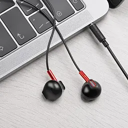 Дротові навушники Hoco M57 with mic Sky sound, 3.5mm, 1.2m, чорні - мініатюра 4