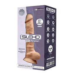 Фалоімітатор з вібрацією SilexD Vetus Vibro Flesh (MODEL 1 size 8in), двошаровий, діаметр 4,2 см - мініатюра 2