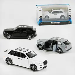 Колекційна металева модель автомобіля АвтоЕксперт Rolls-Royce Cullinan Black Badge з інерцією, світлом та звуком 1:32 - мініатюра 10