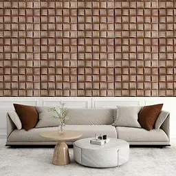 Декоративна ПВХ панель дерев'яні квадрати Sticker Wall 960х480х4мм (1060) - мініатюра 5