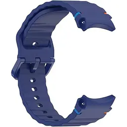 Силіконовий ремінець BeCover Ribbed Tape для Samsung Galaxy Watch (20 mm) 3 41 mm/4 40mm-44mm/5 40-44mm/6 40-44mm/7 40-44mm Deep Blue (712040) - мініатюра 2