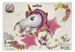 Набір фольгованих кульок "Єдиноріг" 5 шт святкові декорації - мініатюра 2
