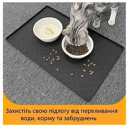 Силіконовий килимок під миску для собак та котів EcoToys чорний 48х30 см 800316 - мініатюра 3