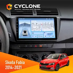 Штатна магнітола Skoda Fabia 2014-2021 Cyclone C9-012 4x64, DSP, 4G Cyclone (НФ-00008016)