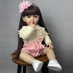 Реалістична Кукла Реборн 55 см повністю вінілова Doll Reborn Baby К0100215 - мініатюра 7