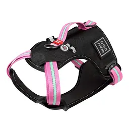 Шлея для собак безпечна Waudog Nylon з QR паспортом, металева пряжка-фастекс, M, Ш 20 мм, А 35-60 см, В 55-65 см