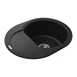 Гранітна мийка Globus Lux Moraine чорний металік 600x470мм-А0001 000022428, Чорний - мініатюра 2