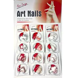 Нігті накладні кольорові з малюнком та камінчиками упаковка 12 шт. Art Nails №7