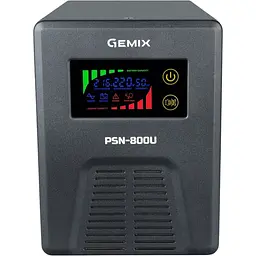 ДБЖ Gemix PSN-800U, 800VA/480W 12V/220V, 7/9/13A, 3xSchuko, без АКБ
