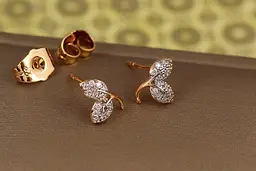 Сережки гвоздики Xuping Jewelry листочки з родієм 8 мм золотисті
