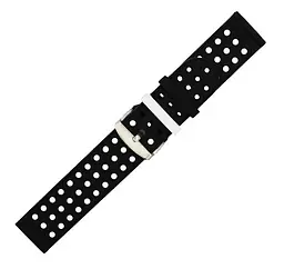 Подвійний ремінець з перфорацією для годинника Samsung Galaxy Watch Active/Active 2 Black White - мініатюра 5