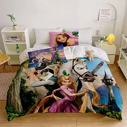 комплект постільної білизни Rapunzel 3D №2 мікросатин полуторний підковдра 150×215 см наволочки 70×70 см