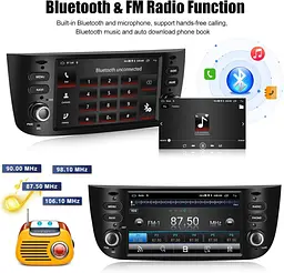Автомагнітола CAMECHO Android 13 для Fiat Punto та Linea - мініатюра 3