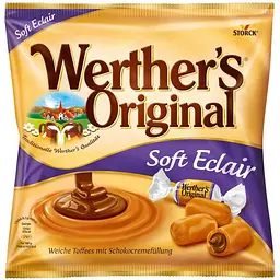 Ірис Werther's Original Soft Eclair з шоколадною начинкою 180 г (4014400932768)