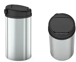 Відро для сміття сенсорне кругле Mixxus Premium Ellipse-TC0109 Chrome-Black 9л MI7083, Чорний матовий - мініатюра 3