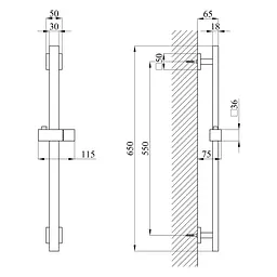 Штанга для душу Kroner KRP Edelstahl Kubus - ESG230 (CV034875) - мініатюра 7
