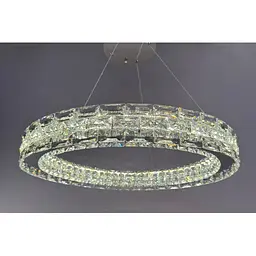 Люстра Linisoln 7896-600 метал, кришталь LED 50Вт 10-12 кв. м, пульт керування dimmer, висота 120-50 см, ширина 60 см