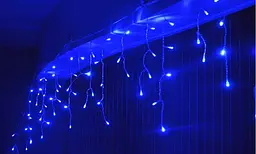 Гірлянда завіса Leds Sople 100 led довжина 3.2 метри синя + перехідник - мініатюра 2
