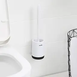 Йоржик для унітазу МВМ My Home клейкий настінний BP-12, білий з чорним (BP-12 WHITE/BLACK) - мініатюра 5