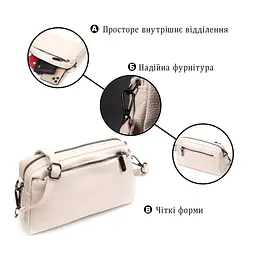 Сумка-клатч для жінок із м'якої натуральної шкіри Vintage 22376 біла - мініатюра 6