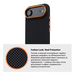 Карбоновый чехол для Apple iPhone 17 Air, LikeCarbon2 SE MagCase, черный, тонкий защитный чехол-панель из поликарбоната с магнитами N52, MagSafe, противоударный, совместим с беспроводной зарядкой, приподнятые края для защиты камеры, ArmorStandart (ARM89166) - мініатюра 7